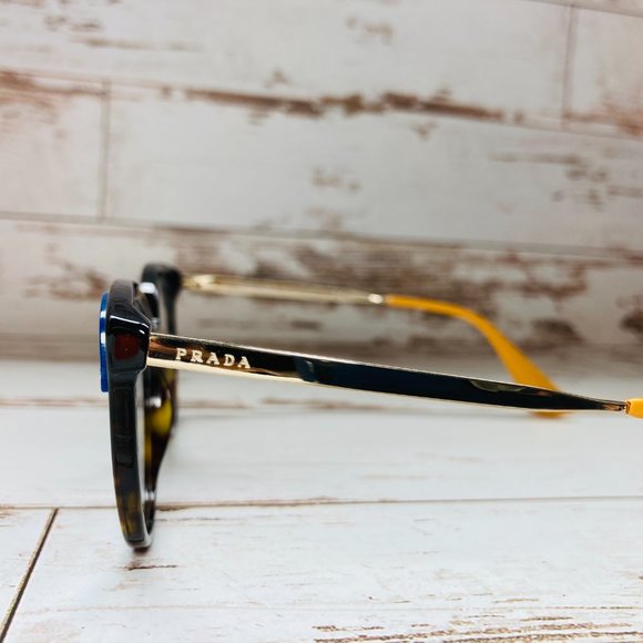 Prada Oval Brown Tortoise Gold Eyeglasses Glasses Frames NWOT - Picture 3 of 12